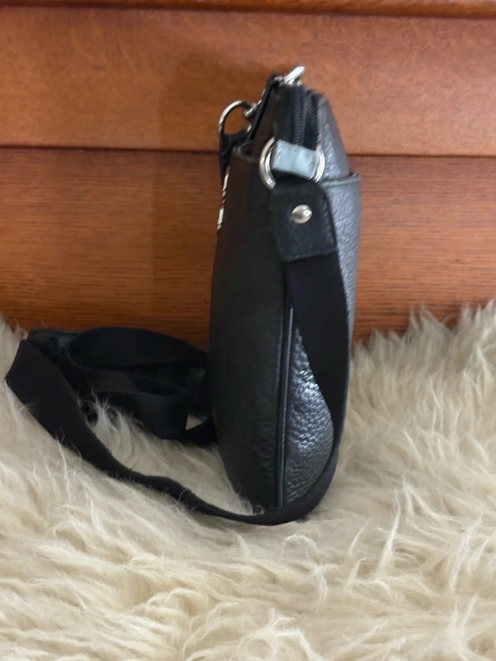 Coach Julia Black Pebbled Leather Crossbody Bag
